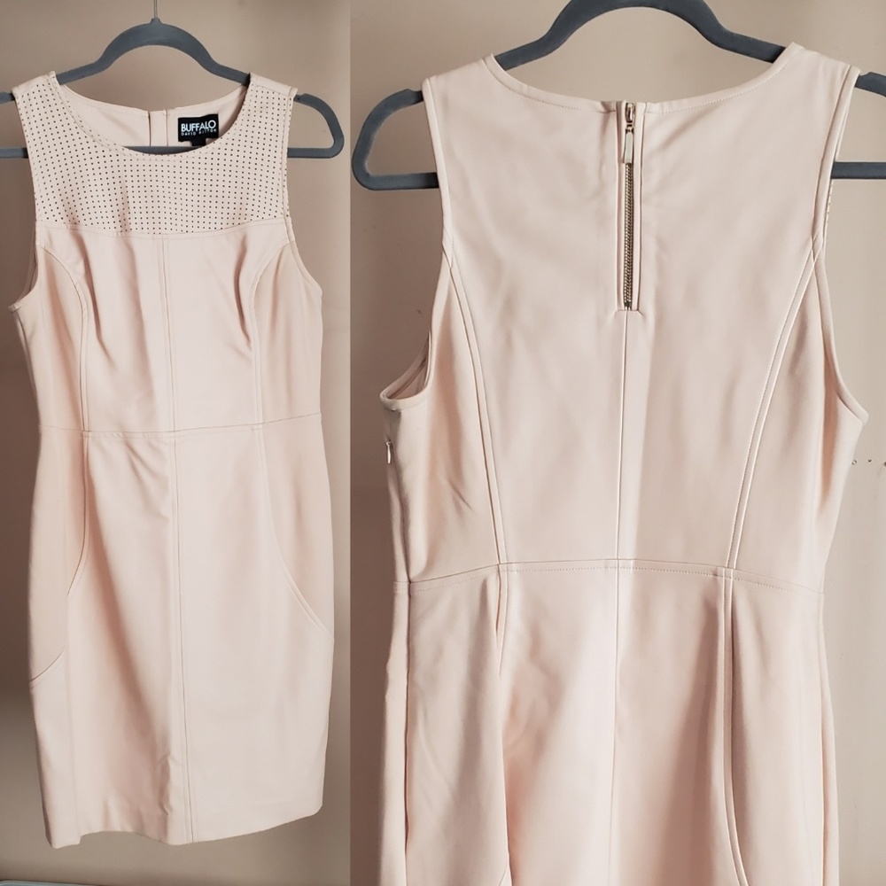 Nude/Blush Leather and Spandex Dress